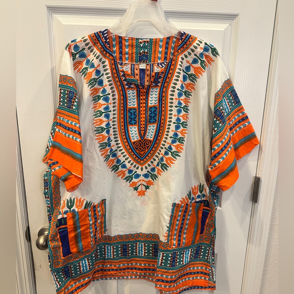 Dashiki Shirt Freesize Plus African Africa Tribal Women Men Shirt Dress Unisex